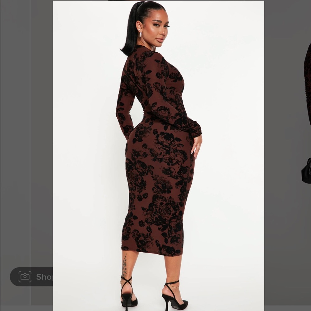 Brown Midi Dress | Fall Dress